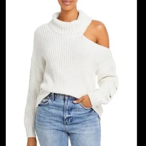 NWT Aqua ribbed off the shoulder sweater turtleneck medium